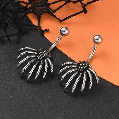 Spider 316 Surgical Stainless Steel Belly Button Rings EJEW-G416-06AS-1
