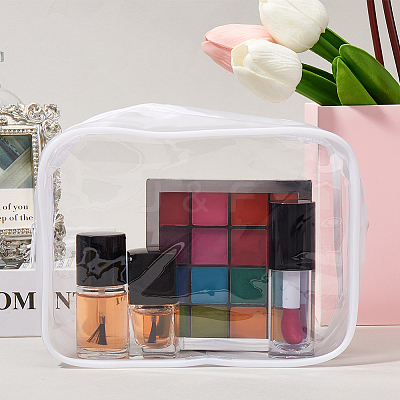3Pcs Clear Plastic Cosmetic Zipper Bags ABAG-CP0001-10-1