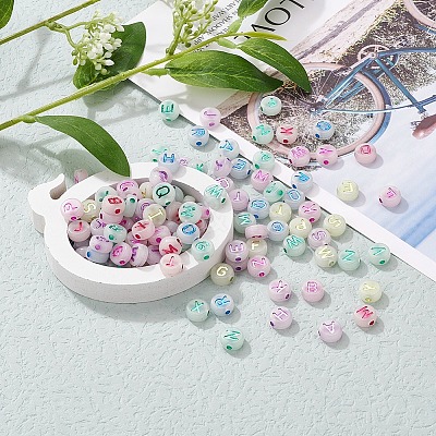 200Pcs Luminous Acrylic Beads MACR-YW0001-39-1