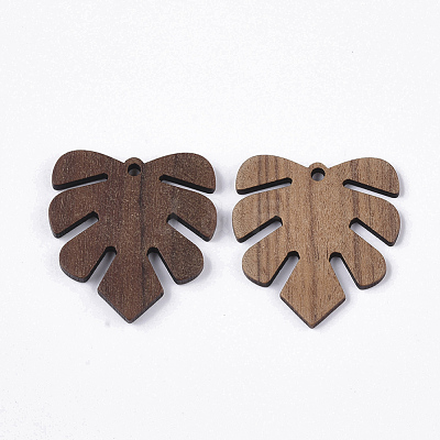 Undyed Walnut Wood Pendants X-WOOD-T023-11-1