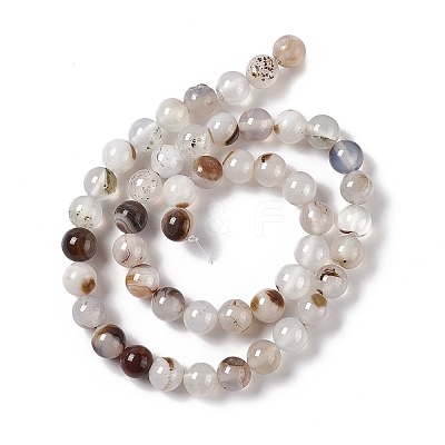 Natural Dendritic Agate Beads Strands X-G-C011-01B-1