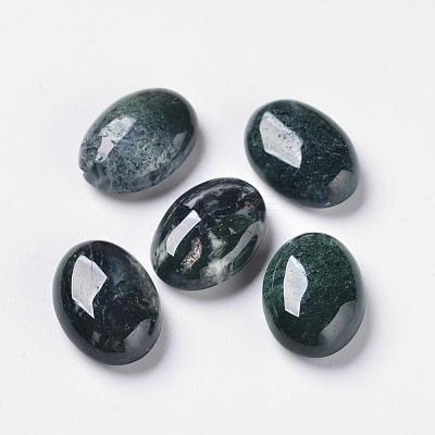 Natural Moss Agate Cabochons X-G-F296-09-10x14mm-1
