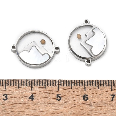 304 Stainless Steel & Natural Shell & Mustard Seed Pendants SA-CBA5608-03P-1