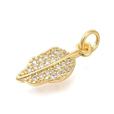 Rack Plating Brass Micro Pave Cubic Zirconia Pendants ZIRC-F142-36G-1