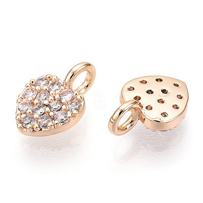 Brass Micro Pave Cubic Zirconia Charms KK-P157-14G-01-NF-1
