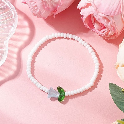 Glass Seed Beads Stretch Bracelets for Women BJEW-MZ00200-02-1