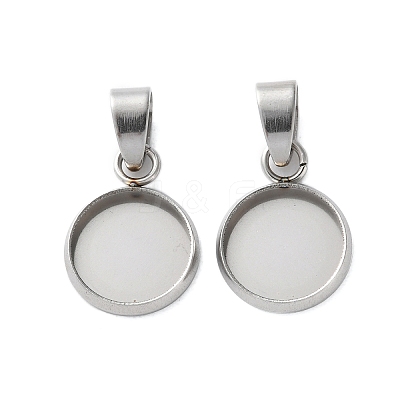 304 Stainless Steel Pendant Cabochon Settings STAS-L282-010P-03-1