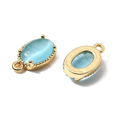 Oval Brass Charms KK-D024-01A-G-1