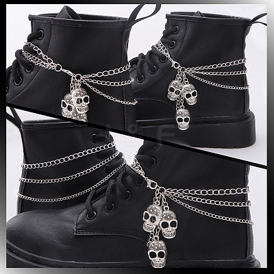 Multilayer Alloy Shoe Decoration Chain AJEW-WH20006-171-1