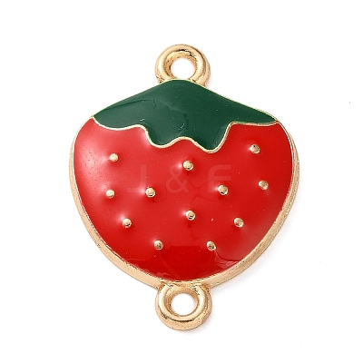 Fruit Theme Alloy Enamel Connector Charms AL-CBA95F4-01KCG-09-1