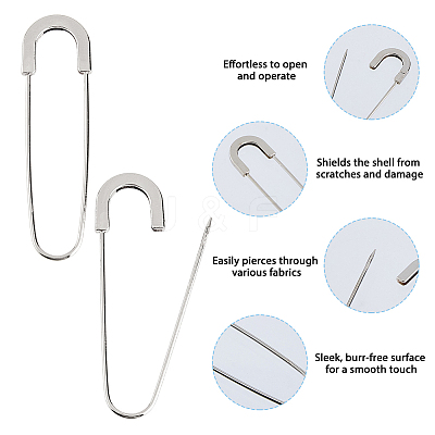 24Pcs Alloy Safety Pin Brooches JEWB-HS0001-03P-1