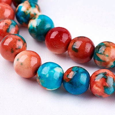 Synthetic Fossil Beads Strands G-L028-6mm-05-1