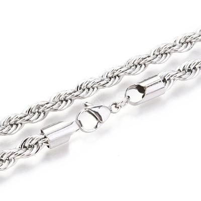 Non-Tarnish 304 Stainless Steel Rope Chain Necklaces NJEW-F226-03P-10-1