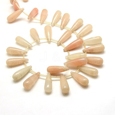 Teardrop Natural Gemstone Beads Strands G-P063-131-1