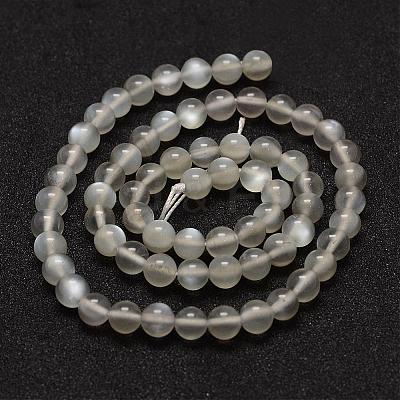 Natural Grey Moonstone Beads Strands G-F306-07-6mm-1