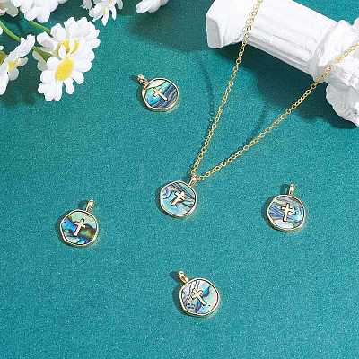 5Pcs Natural Abalone Shell/Paua Shell Pendants KK-SZ0002-38B-1