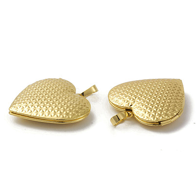 Rack Plating Brass Locket Pendants KK-G452-04G-1