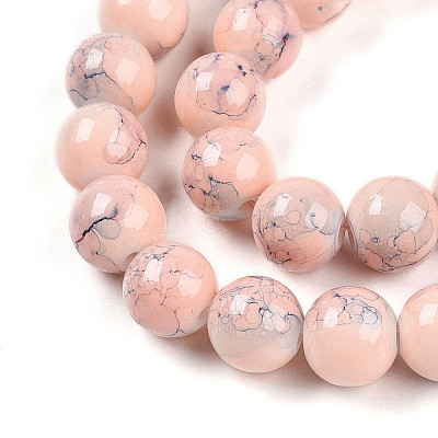 Baking Paint Glass Beads Strands DGLA-N003-10mm-C02-1