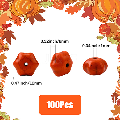 100Pcs Autumn Theme Dyed Synthetic Turquoise Beads G-SP0001-42-1