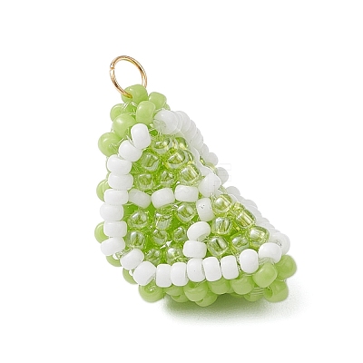 Glass Seed Beaded Fruit Pendants PALLOY-MZ00894-1
