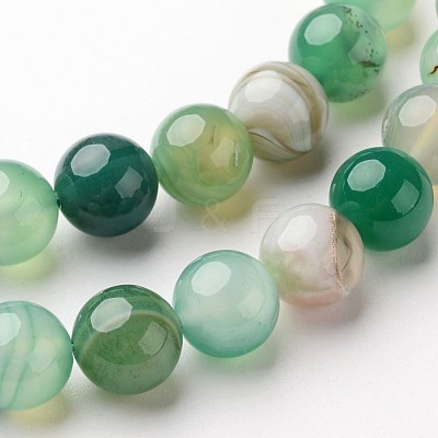 Natural Striped Agate/Banded Agate Beads Strands X-G-D845-01D-8mm-1