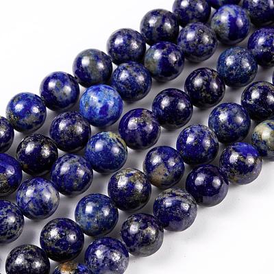Natural Lapis Lazuli Round Beads Strands G-I181-09-10mm-1