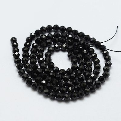Natural Black Spinel Beads Strands X-G-E366-07-5mm-1