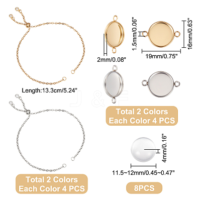 DIY Blank Dome Bracelet Making Kit DIY-UN0003-94-1