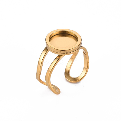 201 Stainless Steel Cuff Pad Ring Settings X-STAS-S080-040A-G-1