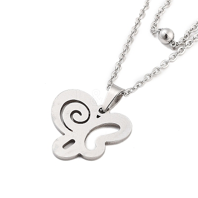Stainless Steel Pendants Necklaces LS-NJEW-U003-01C-P-1