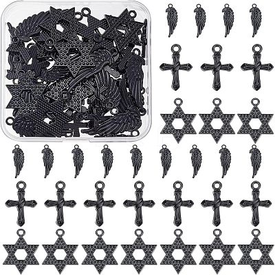 48Pcs 3 Style Alloy Pendants FIND-FH0004-28-1