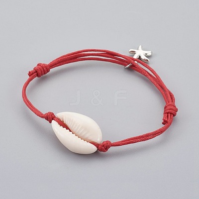 Cowhide Waxed Cotton Cord Bracelets BJEW-JB04082-1