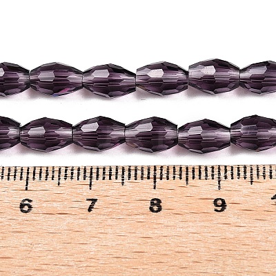 Transparent Glass Beads Strands EGLA-A037-T6x8mm-D14-1