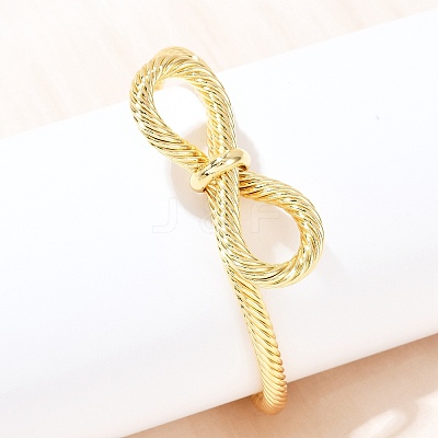 Twisted Brass Cuff Bangles BJEW-C112-07G-1