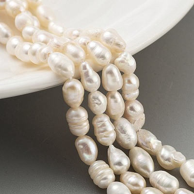 Natural Keshi Pearl Cultured Freshwater Pearl Beads Strands PEAR-P062-34-1