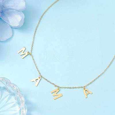 Mother's Day 304 Stainless Steel Letter MAMA Pendant Necklace NJEW-JN04702-1