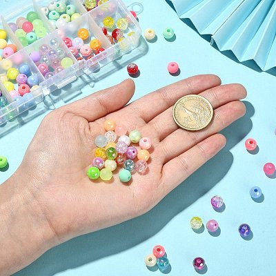 200Pcs 10 Styles Opaque Acrylic Beads MACR-CJ0001-46-1