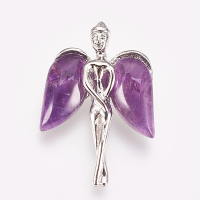 Natural Amethyst Pendants KK-G346-02D-1