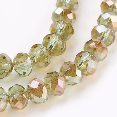 Electroplate Glass Beads Strands GLAA-K027-HR-B03-1