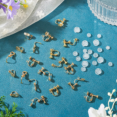 24Pcs 3 Styles 316 Stainless Steel Clip-on Earring Findings STAS-TA0006-31G-1