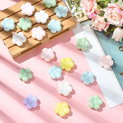 20Pcs UV Plating Opaque Acrylic Beads PACR-YW0001-46-1