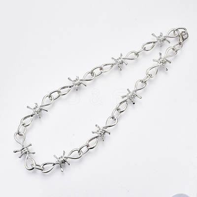 Alloy Barb Wire Necklaces NJEW-R254-01A-P-1