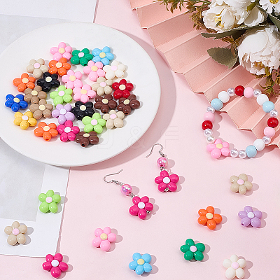 50Pcs Opaque Acrylic Beads MACR-SC0002-67-1