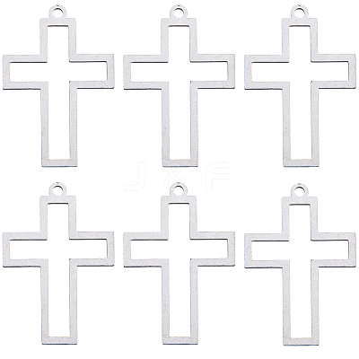 10Pcs 304 Stainless Steel Open Back Bezel Pendants STAS-SC0009-32-1