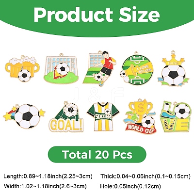 20Pcs 10 Styles Alloy Enamel Pendants ENAM-YW0009-29-1