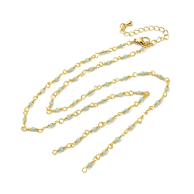 Brass Chain Necklace Making KK-K337-13G-09-1