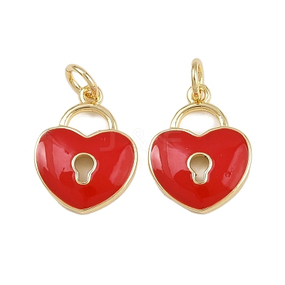 Brass Enamel Pendants KK-D424-01B-G-1