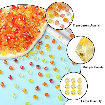 5 Styles Transparent Acrylic Beads TACR-YW0002-04B-1
