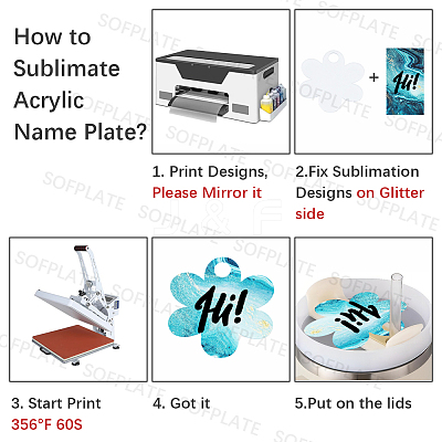 8Pcs Acrylic Heat Transfer Big Pendants FIND-SP0003-09D-1