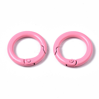 Spray Painted Eco-Friendly Alloy Spring Gate Rings PALLOY-T080-01-NR-1